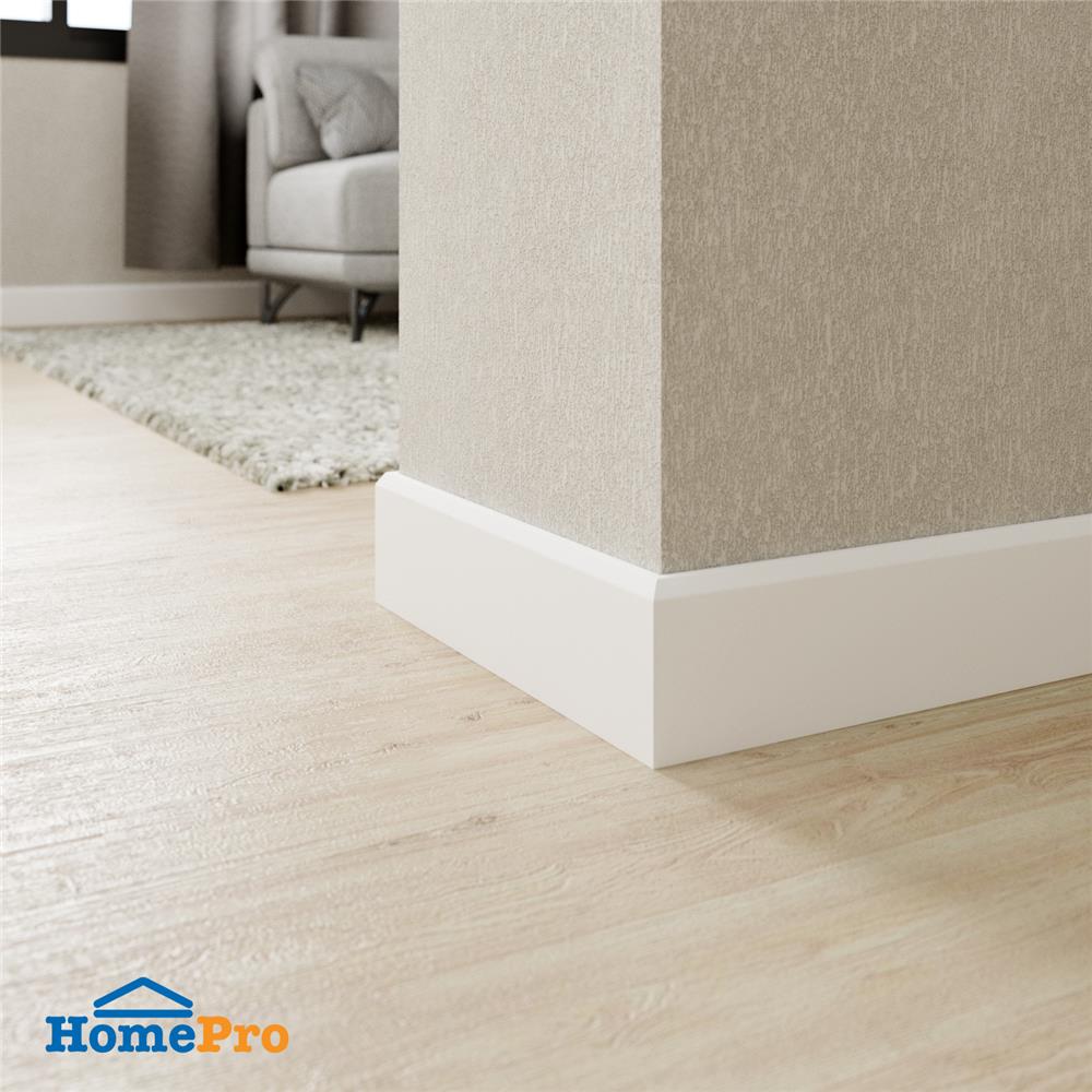 บัวพื้น PVC CROBERN 9.5x240x1.5 ซม. สีขาว