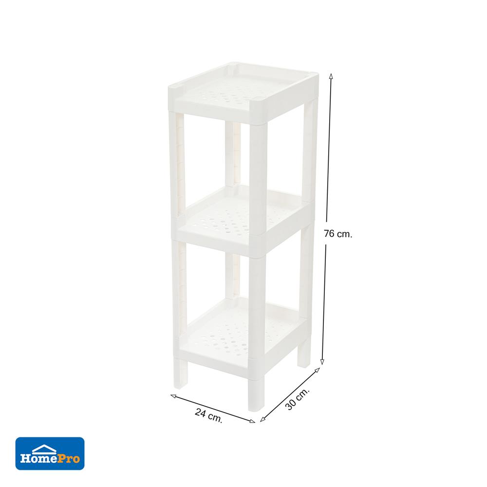ชั้นวางของแคบ 3 ชั้น STACKO MONO 24x30x76 ซม. สีขาว