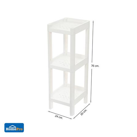 ชั้นวางของแคบ 3 ชั้น STACKO MONO 24x30x76 ซม. สีขาว_5