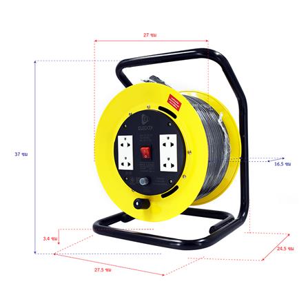 ล้อเก็บสายไฟ 4 ช่อง ELECKTA ET-BD1530 3600 วัตต์ 30 เมตร เหลือง_7