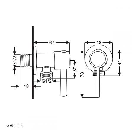 วาล์วฝักบัว 1 ทาง RASLAND RA 8886633_3
