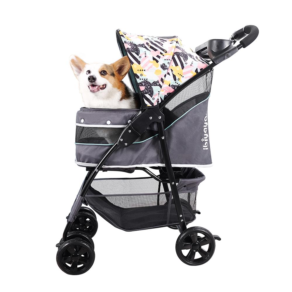 รถเข็นสัตว์เลี้ยง IBIYAYA CLOUD9 สีเทา/เขียว