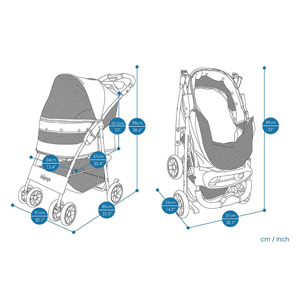 รถเข็นสัตว์เลี้ยง IBIYAYA CLOUD9 สีเทา/เขียว