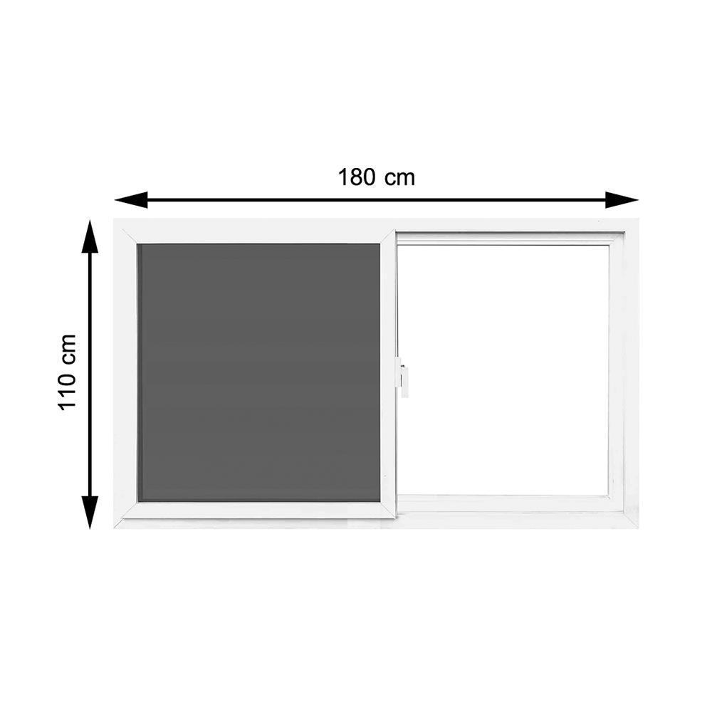 หน้าต่างบานเลื่อน UPVC S-F-S มุ้ง AZLE-EURO FRAME 180X110 ซม. สีขาว