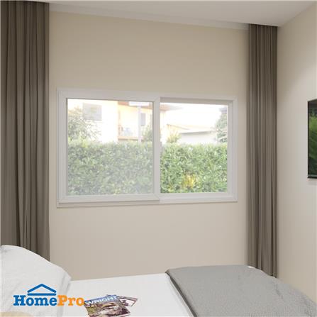 หน้าต่างบานเลื่อน UPVC S-F-S มุ้ง AZLE-EURO FRAME 180X110 ซม. สีขาว_2