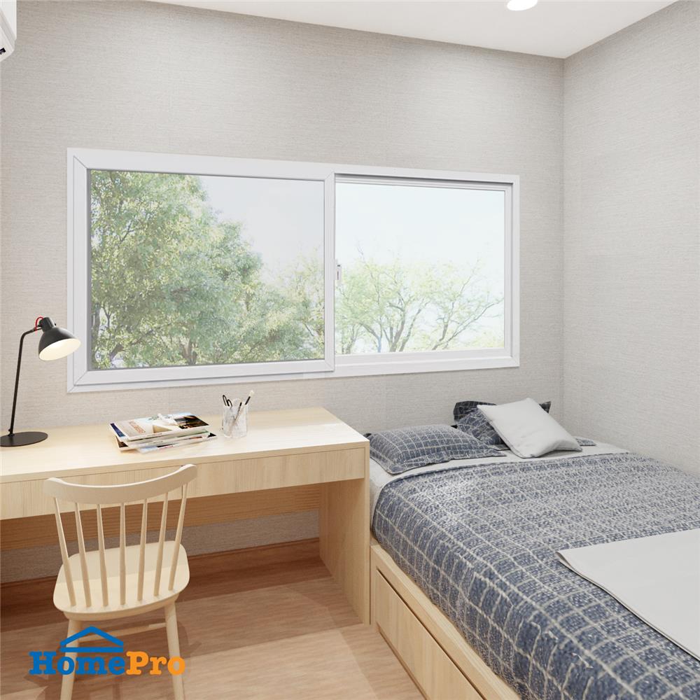 หน้าต่างบานเลื่อน UPVC  F-S-S-F มุ้ง EURO FRAME 240X110 ซม. สีขาว