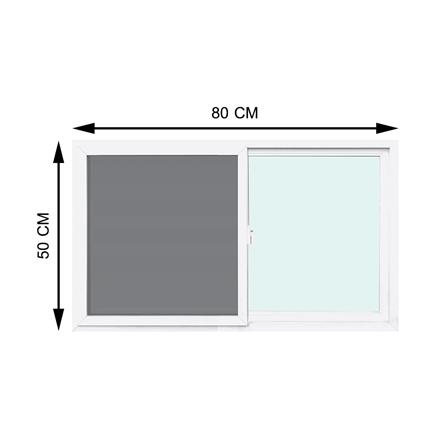 หน้าต่างบานเลื่อน UPVC S-S มุ้ง AZLE-EURO FRAME 80X50 ซม. สีขาว_0