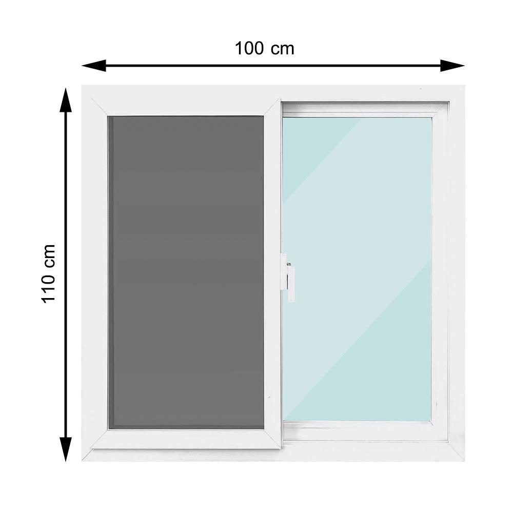 หน้าต่างบานเลื่อน UPVC S-S มุ้ง AZLE-EURO FRAME 100x110 ซม. สีขาว