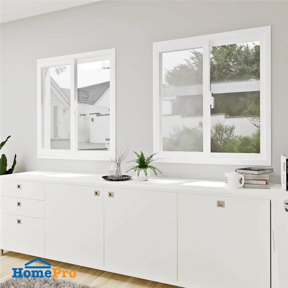 หน้าต่างบานเลื่อน UPVC S-S มุ้ง AZLE-EURO FRAME 100x110 ซม. สีขาว