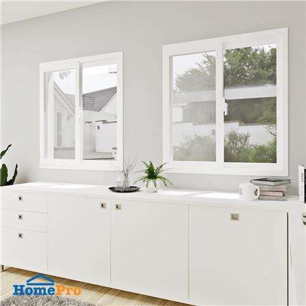หน้าต่างบานเลื่อน UPVC S-S มุ้ง AZLE-EURO FRAME 100x110 ซม. สีขาว_2