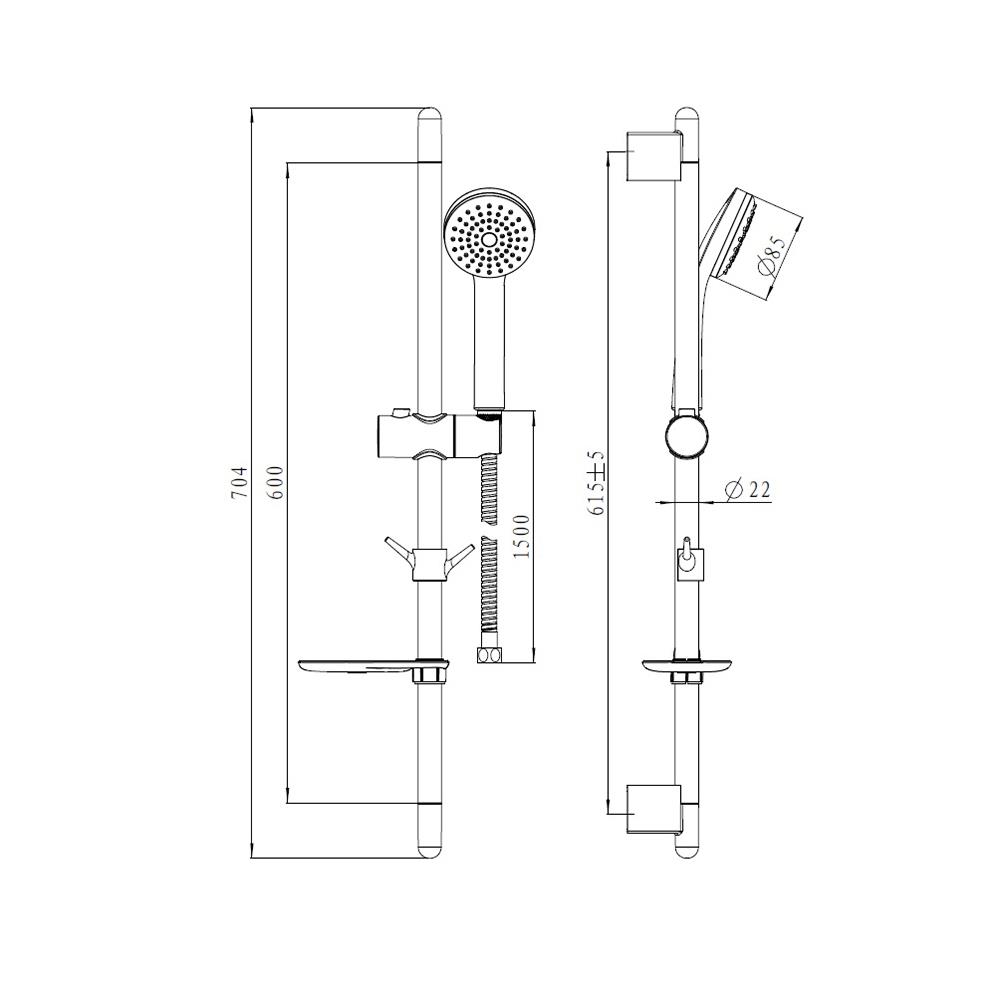 ฝักบัวราวเลื่อน HAFELE 495.60.019