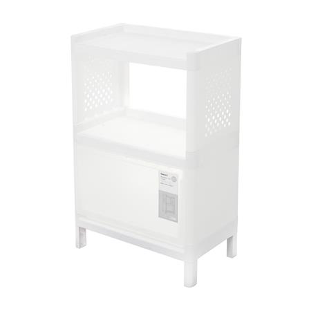 ชั้นวางของ 2 ชั้น 1 ลิ้นชัก STACKO MONO 48x30x76 ซม. สีขาว