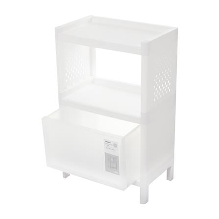 ชั้นวางของ 2 ชั้น 1 ลิ้นชัก STACKO MONO 48x30x76 ซม. สีขาว_2