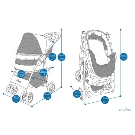 รถเข็น Ibiyaya Cloud9 pet stroller mustard yellow_8
