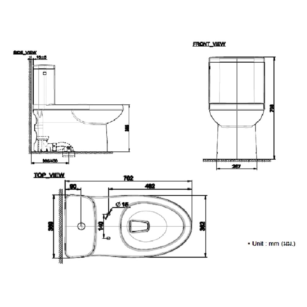 สุขภัณฑ์ 1 ชิ้น AMERICAN STANDARD TI-2828SCL-WT-0 4.8L สีขาว