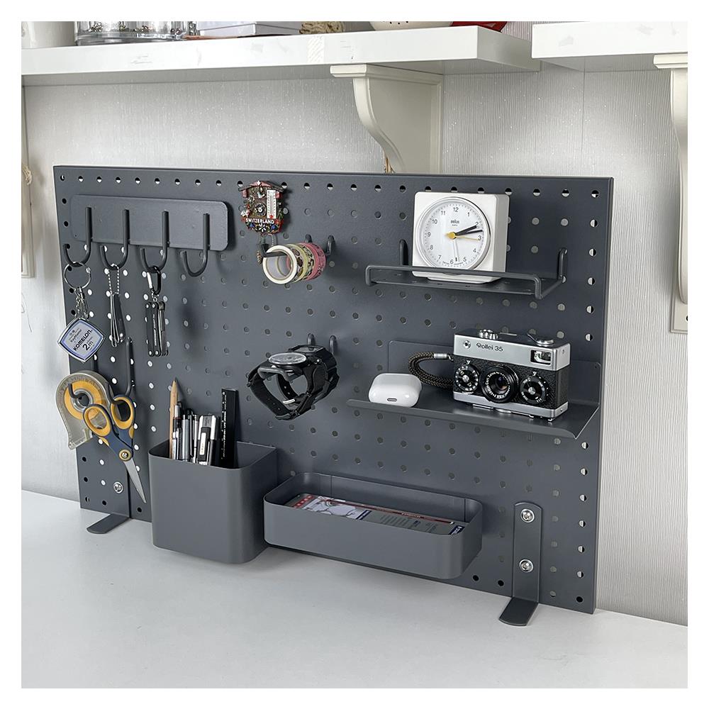 ชุดขายึดโต๊ะสำหรับแผงเหล็ก STACKO สีเทา แพ็ก 2 ชิ้น