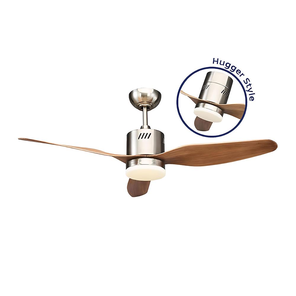 พัดลมโคมไฟ LED WINFAVOUR TC49 18 วัตต์ DAYLIGHT/WARM WHITE/COOL WHITE 46 นิ้ว 1 หัว สีน้ำตาล/โครเมียม