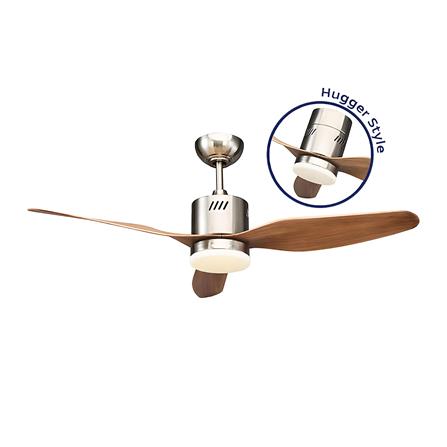 พัดลมโคมไฟ LED WINFAVOUR TC49 18 วัตต์ DAYLIGHT/WARM WHITE/COOL WHITE 46 นิ้ว 1 หัว สีน้ำตาล/โครเมียม