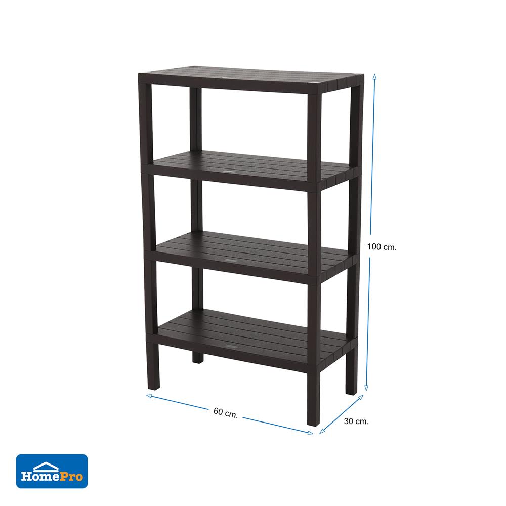 ชั้นวางของ 4 ชั้น STACKO BRICK 30x60x100 ซม. สีน้ำตาล