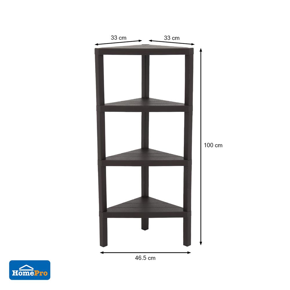 ชั้นวางของเข้ามุม 4 ชั้น STACKO BRICK 46.5x33x100 ซม. สีน้ำตาล