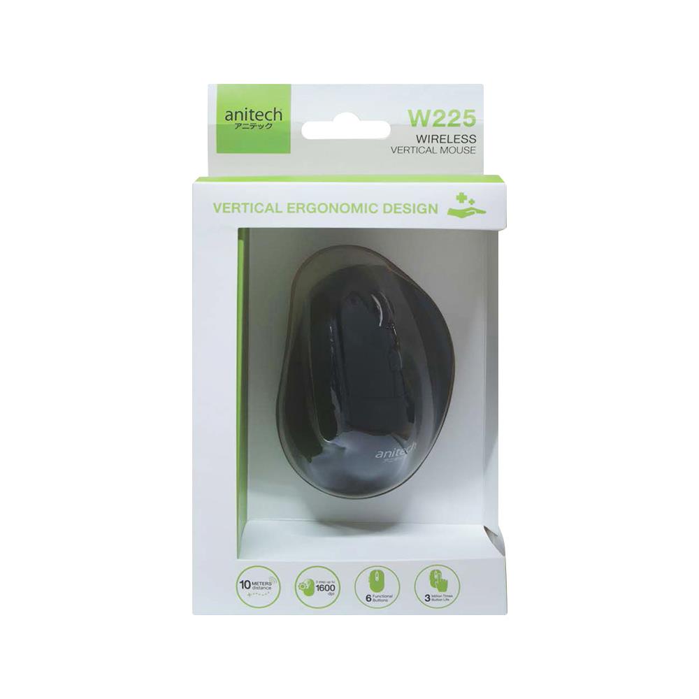เมาส์ไร้สาย ANITECH ERGONOMIC W225