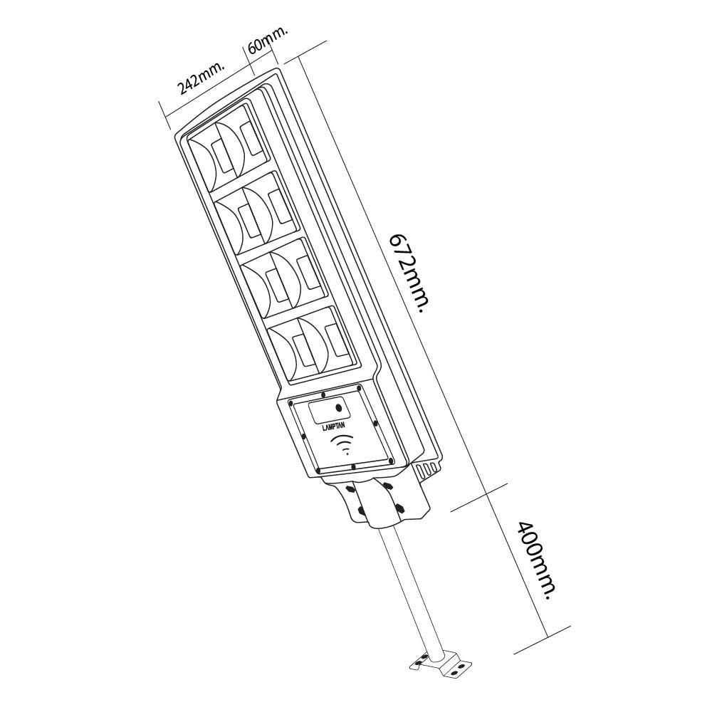 ไฟถนน SOLAR LAMPTAN SUNNY 200 วัตต์ DAYLIGHT สีดำ