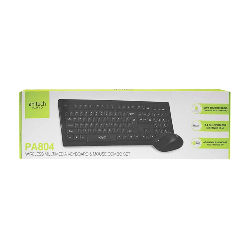 ชุดคีย์บอร์ดและเมาส์ไร้สาย ANITECH PA804