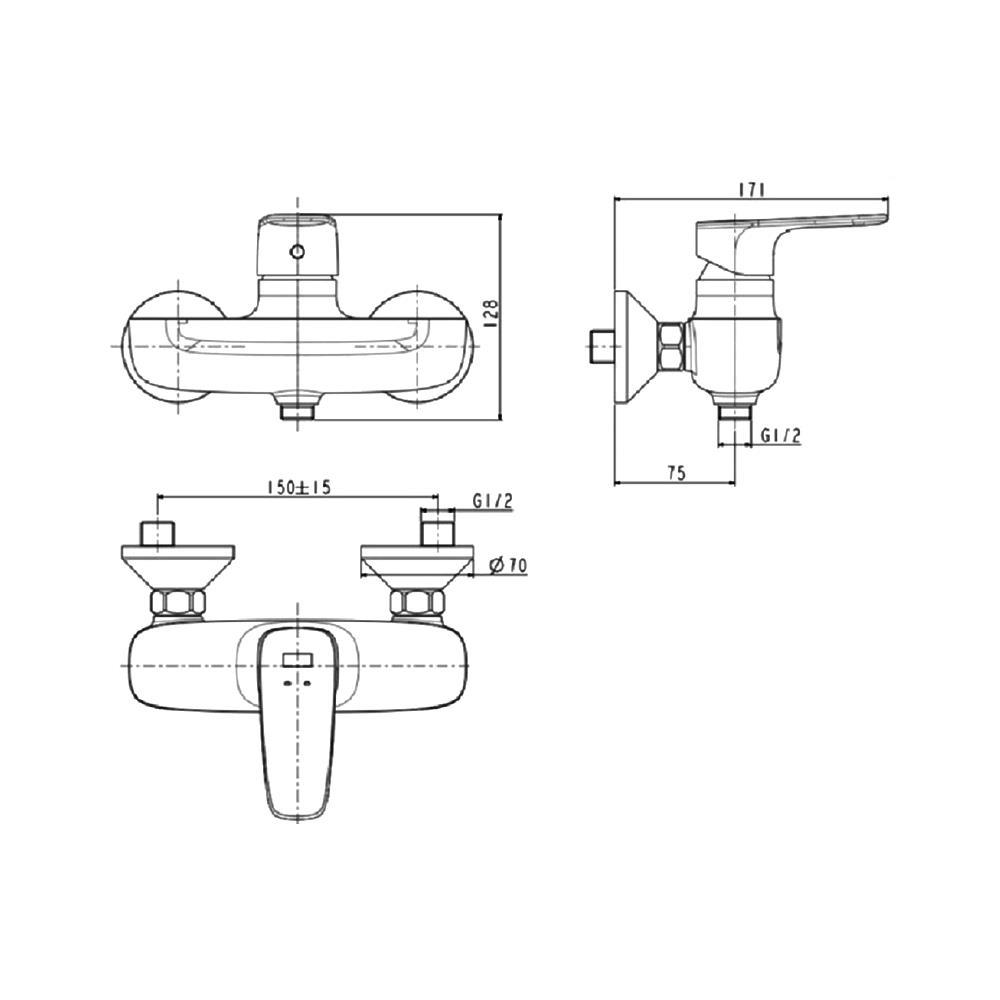 ก๊อกผสมยืนอาบพร้อมฝักบัว AMERICAN STANDARD A-1712-300