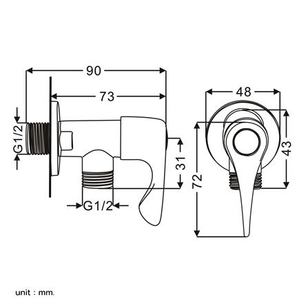 วาล์วฝักบัว BEN BN 89A5656 สีสเตนเลส_5