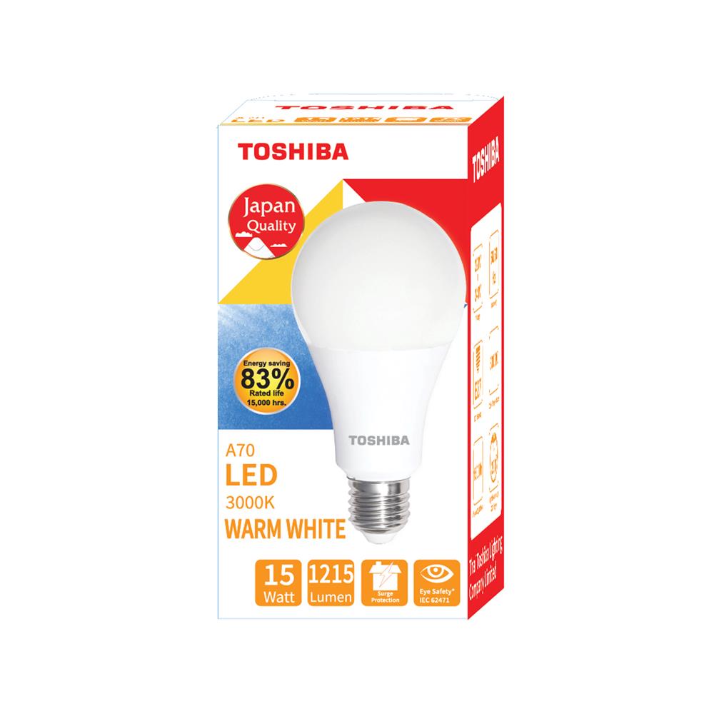 หลอด LED TOSHIBA BULB A70 15 วัตต์ WARMWHITE E27