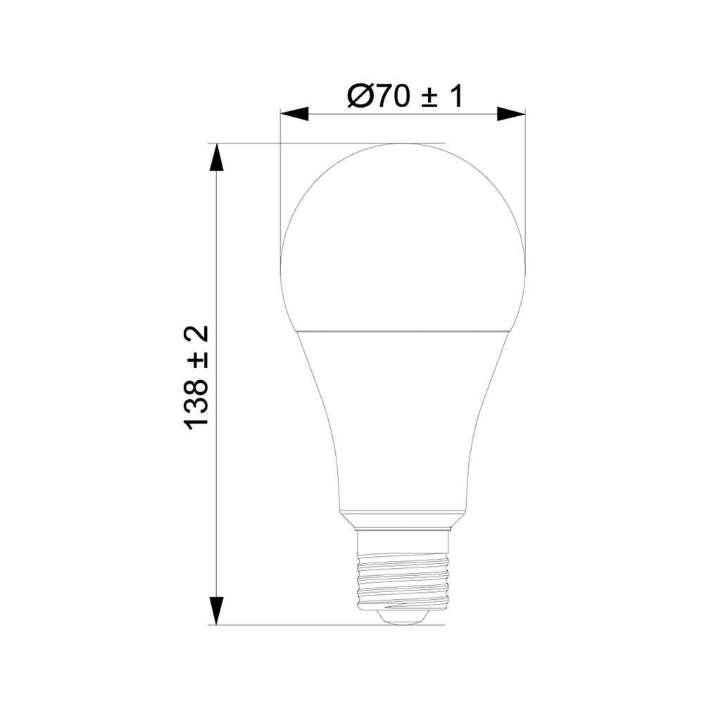หลอด LED TOSHIBA BULB A70 15 วัตต์ WARMWHITE E27