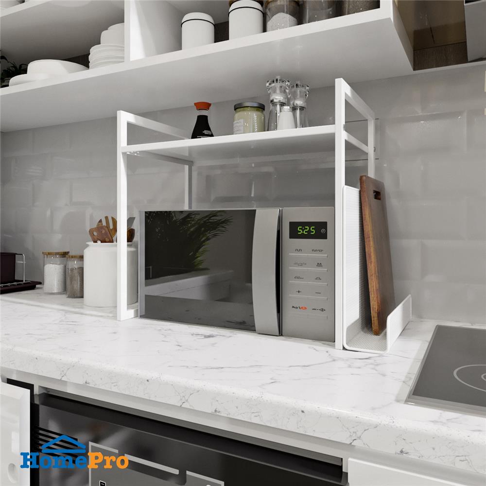 ชั้นวางคร่อมไมโครเวฟ พร้อมที่วางเขียง KECH COCO สีขาว