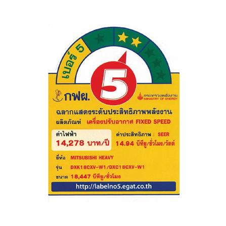 แอร์ผนัง MITSUBISHI HEAVY DUTY DXK18CXV-W1 18447 บีทียู_5