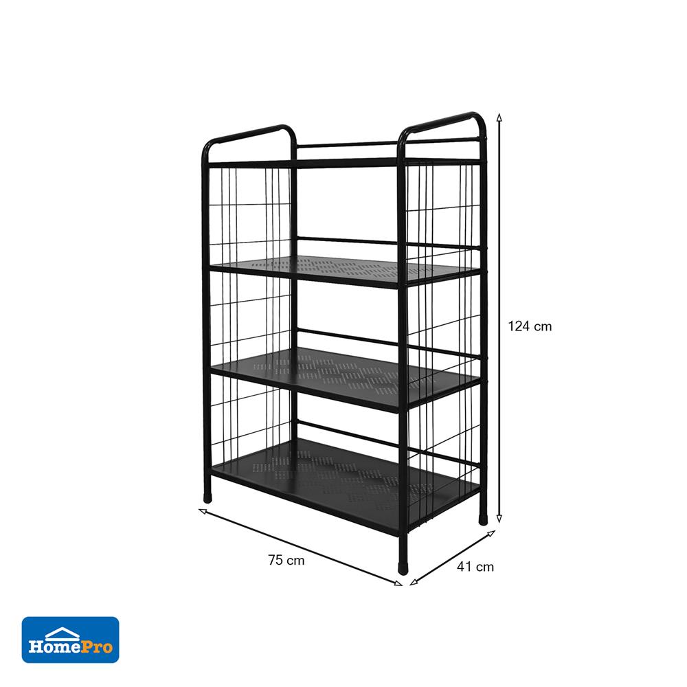 ชั้นวางของ 4 ชั้น ME LIVING RACK 75x41x124 ซม. สีดำ
