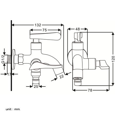 ก๊อกล้างพื้น 2 ทาง RASLAND RA NR-2WAY_1