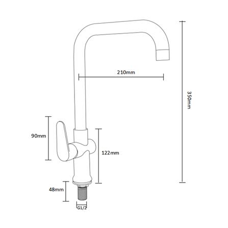 ก๊อกซิงค์เดี่ยวเคาน์เตอร์ RASLAND RA 5565304_1