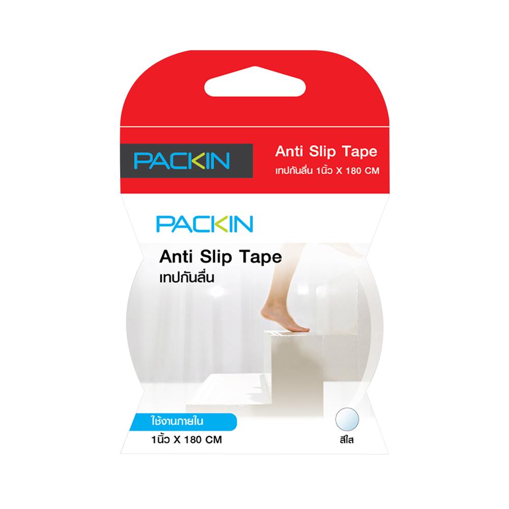 เทปกันลื่น PACK IN ใช้งานภายใน 1 นิ้ว X 180 ซม. สีใส