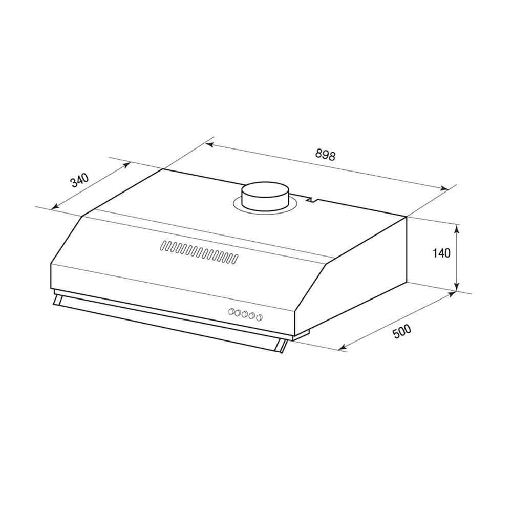 เครื่องดูดควันมาตรฐาน MEX 2950X90 90 ซม.