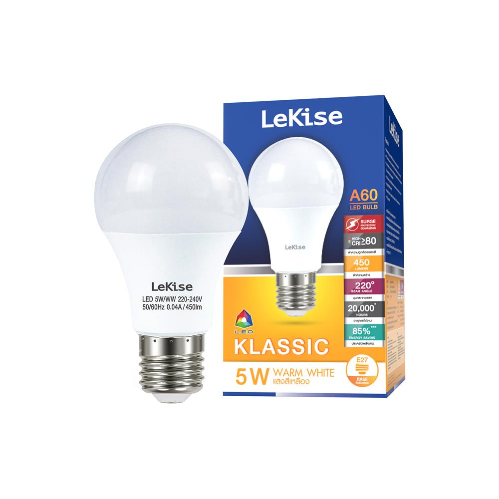 หลอด LED LEKISE A60 KLASSIC 5 วัตต์ WARMWHITE E27