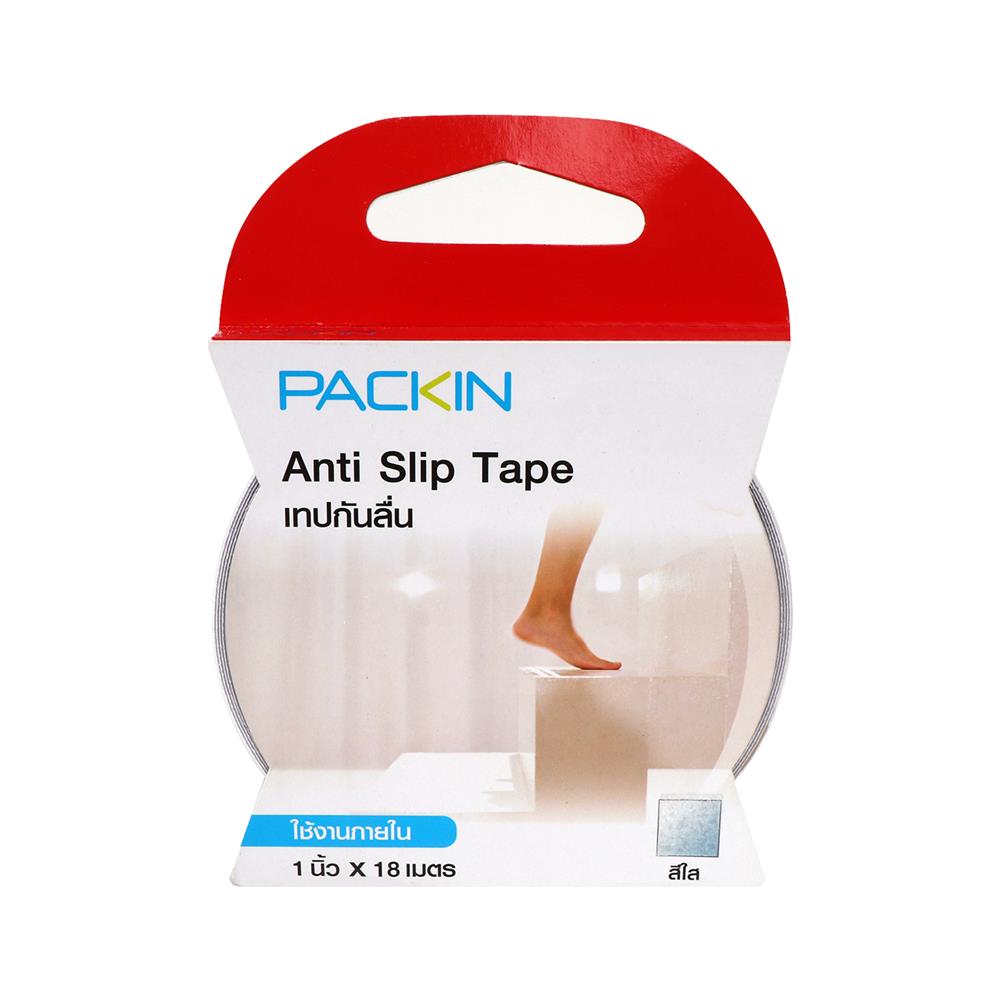 เทปกันลื่น PACK IN ใช้งานภายใน 1 นิ้ว X 18 ม. สีใส