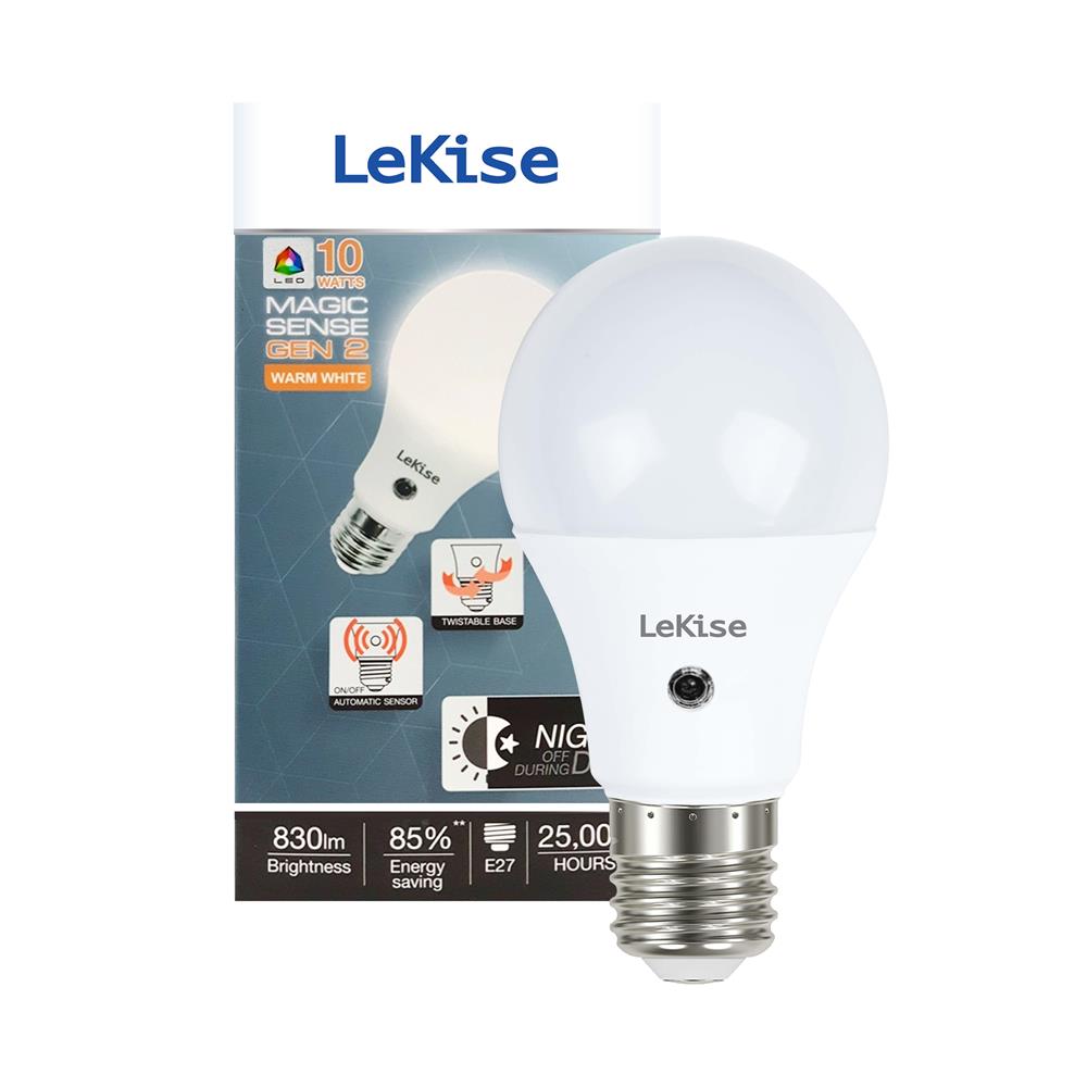 หลอด LED LEKISE LIGHT SENSOR 10 วัตต์ WARMWHITE E27