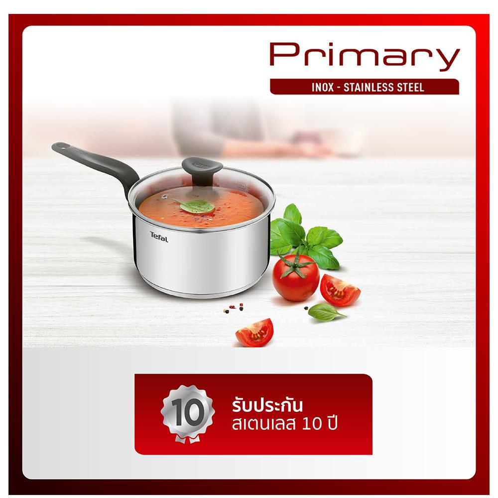 หม้อด้ามพร้อมฝาแก้ว 16 ซม. TEFAL PRIMARY IH