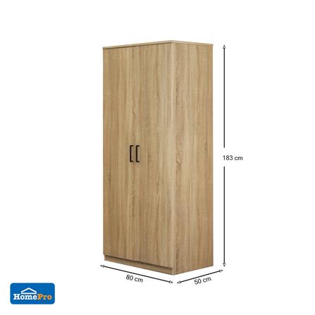 ตู้เสื้อผ้าบานเปิด ME LIVING SUPRA S-GP 80 ซม. สีโซลิดโอ๊ค_5