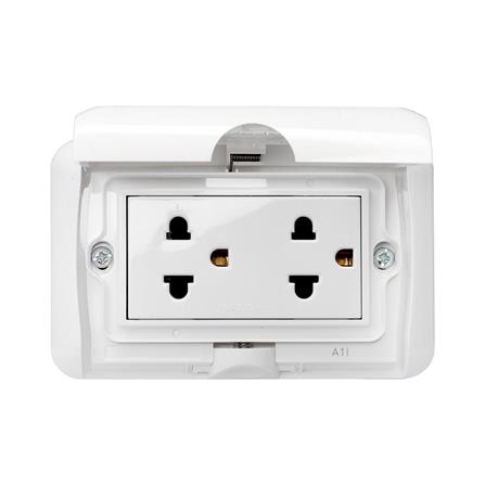 หน้ากากกันน้ำ HACO 3 ช่อง PR W222R/S-E20 สีขาว_1