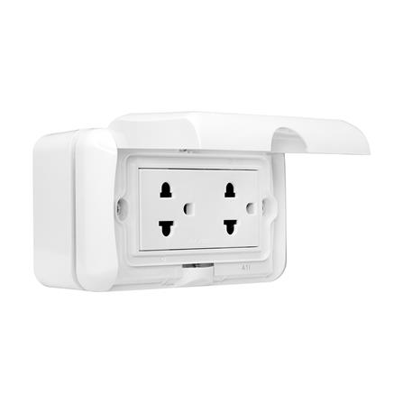 หน้ากากกันน้ำ HACO 3 ช่อง PR W222R/S-E20 สีขาว_2