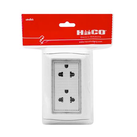 หน้ากากกันน้ำ HACO 3 ช่อง PR W222R/S-E20 สีขาว_4