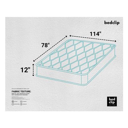 ผ้าปูที่นอน 9.5 ฟุต BED CLIP MICROTEX สีขาว_3