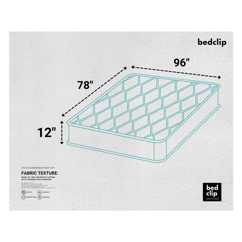 ผ้าปูที่นอน 8 ฟุต BED CLIP MICROTEX สีขาว