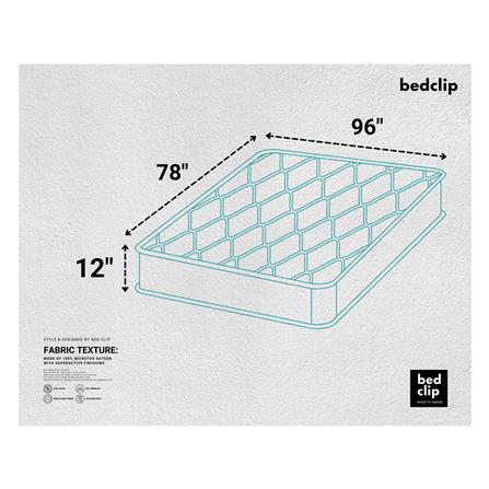 ผ้าปูที่นอน 8 ฟุต BED CLIP MICROTEX สีขาว_3