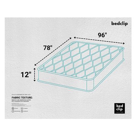 ชุดผ้าปูที่นอน 8 ฟุต 3 ชิ้น BED CLIP MICROTEX สีขาว_3